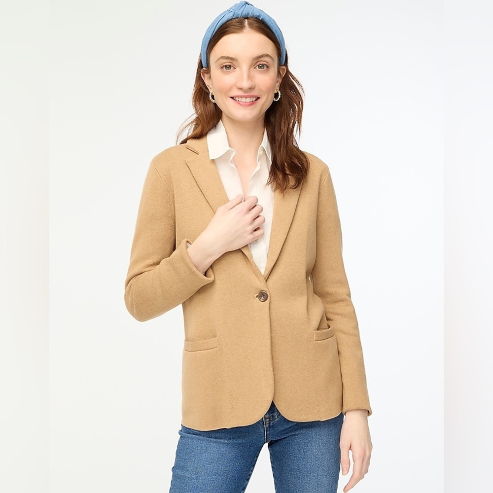 J. Crew Schoolboy Sweater Blazer Tan Acorn
